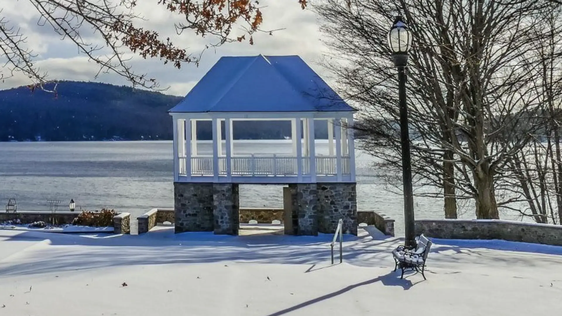 bandstand in the snow